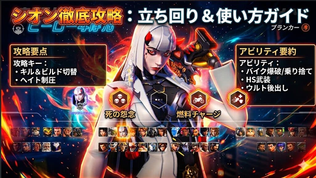 【OW】新キャラ「シオン」アビリティ・パーク全性能表！ネットの猛者たちから集めたビルドや立ち回りも掲載！