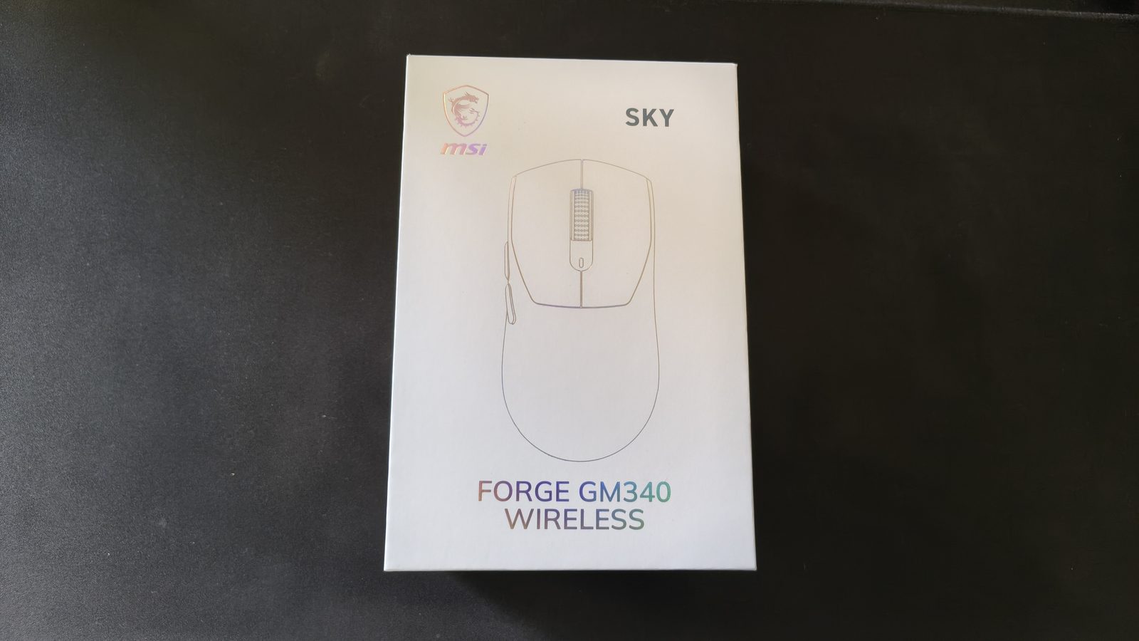 MSI FORGE GM340 WIRELESS(SKYカラー)の外箱
